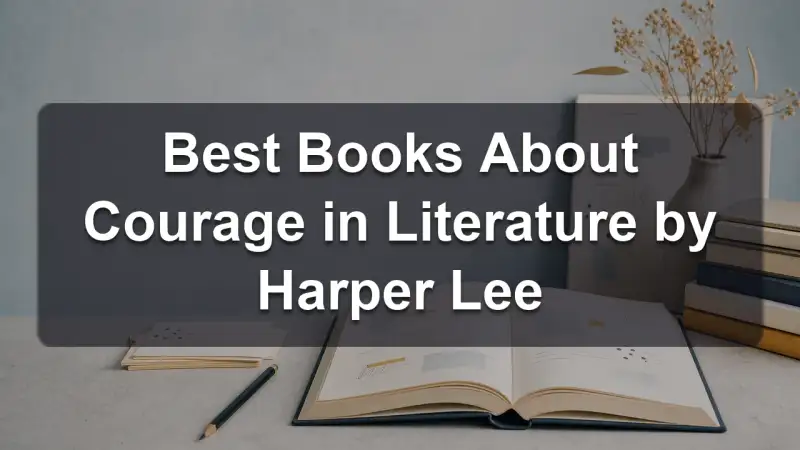 Stack of books by Harper Lee and related literature on courage