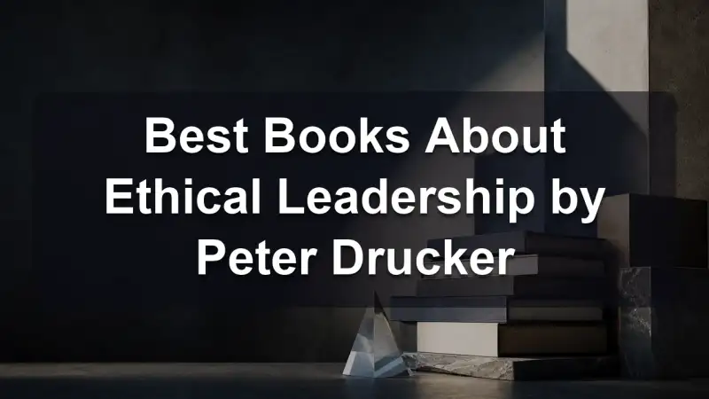 Stack of books by Peter Drucker and related literature on management