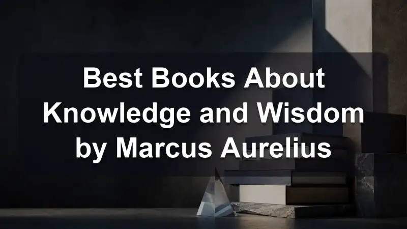 Stack of books by Marcus Aurelius and related literature on Stoicism