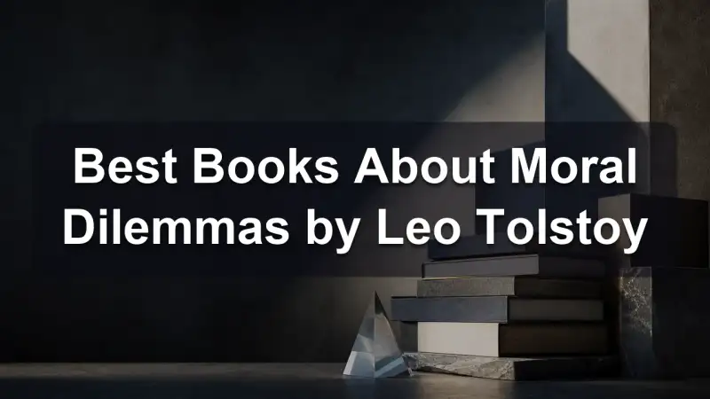 Stack of books by Leo Tolstoy and related literature on morality