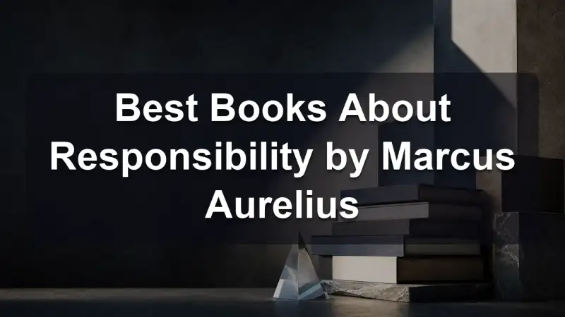 Stack of books by Marcus Aurelius and related literature on duty