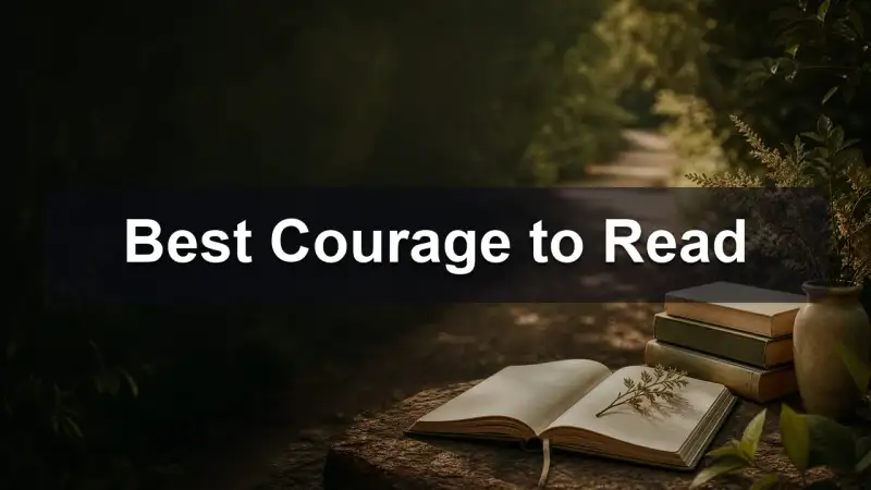 Books about courage and bravery on a desk
