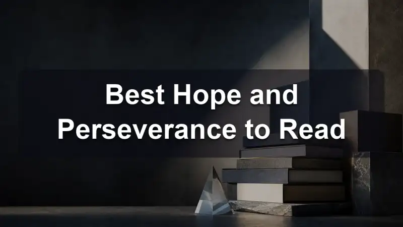A stack of books about hope with a sunrise behind them
