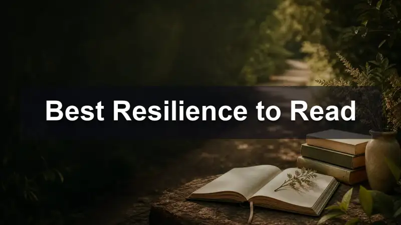 Books about resilience and recovery on a desk