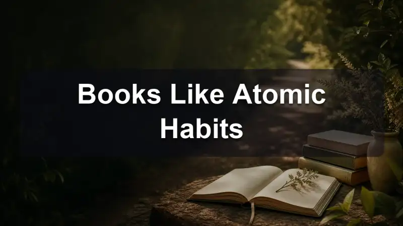 Books about habits and behavior change on a desk