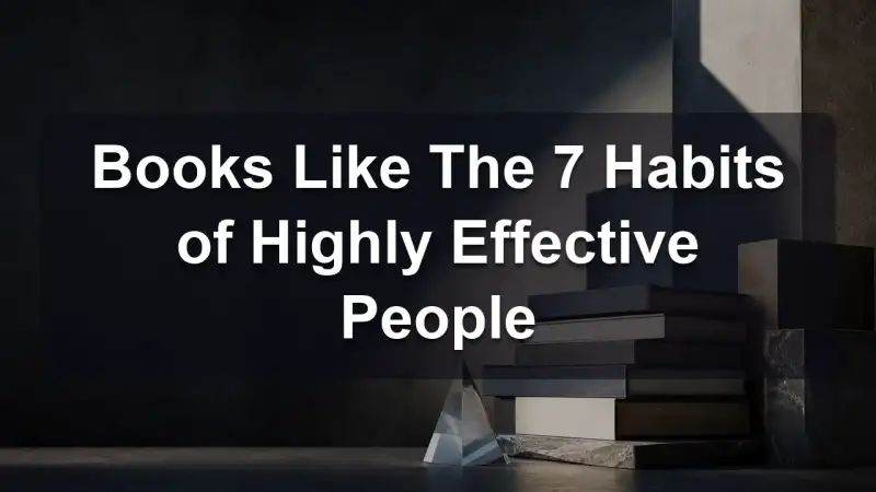 A stack of personal development books with a compass beside them