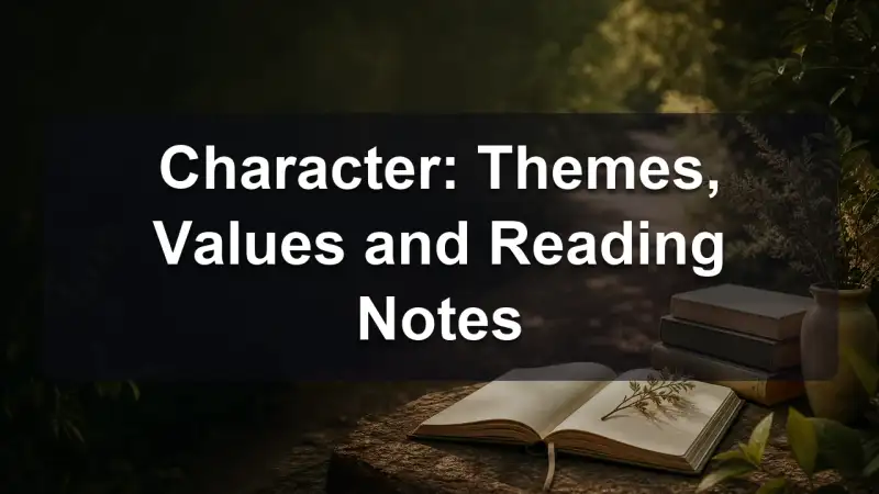 Journal with character reading notes and pen