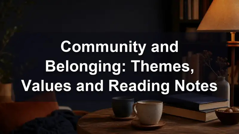 Themes and values of community and belonging books