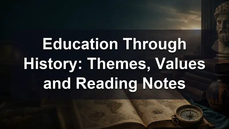 A stack of education histories, a slate and chalk, and a reading lamp on a desk