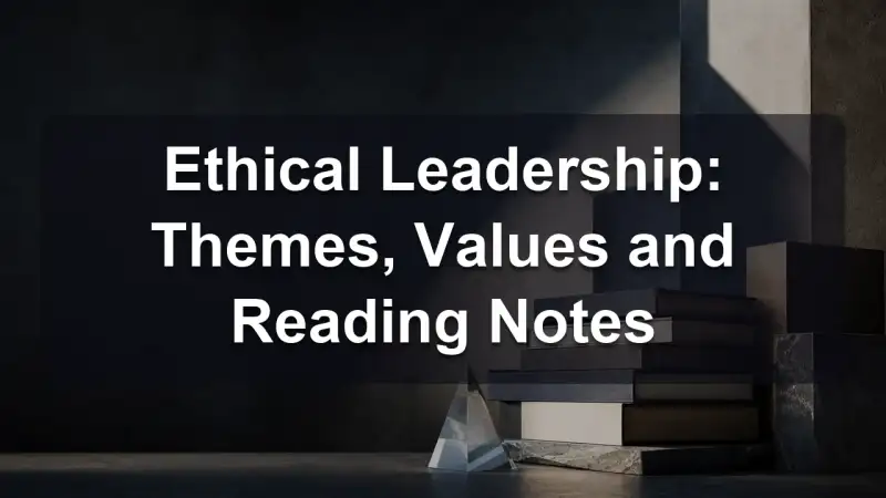 Reading notes and a compass beside books about leadership