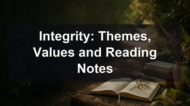 Open book with handwritten reading notes about honesty and values