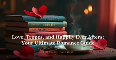 A stack of colorful romance novels with hearts, coffee, and a cozy reading nook, representing the joy of contemporary romance reading in 2026.