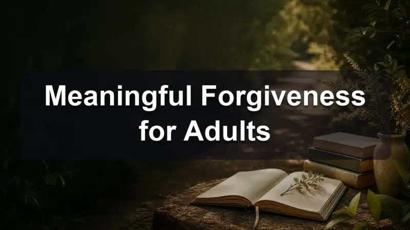 Adult reflecting quietly on a park bench, forgiveness process