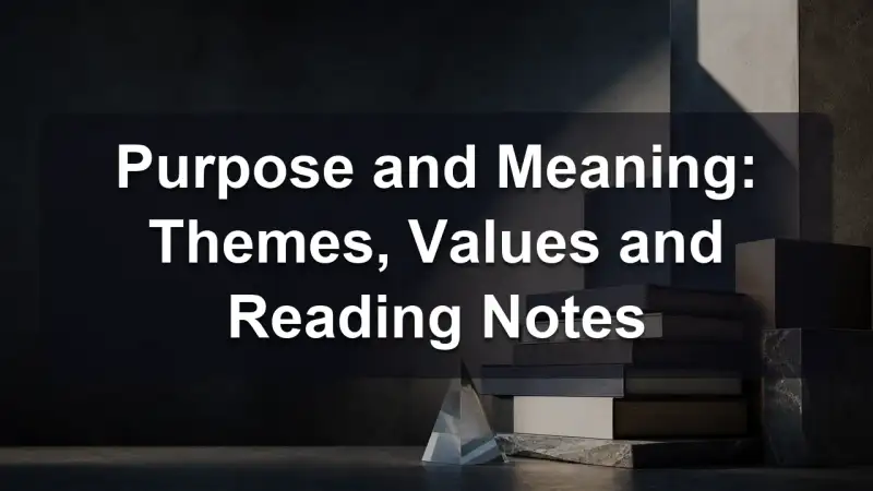 Reading notes and a compass beside books about purpose and meaning