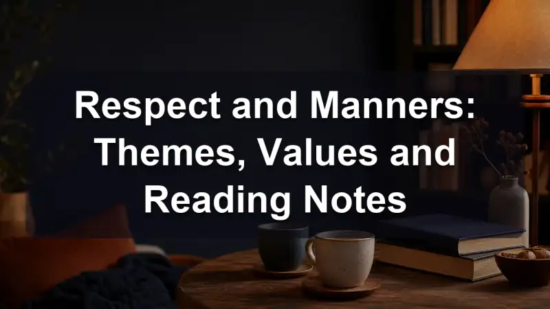Themes and values of respect and manners books