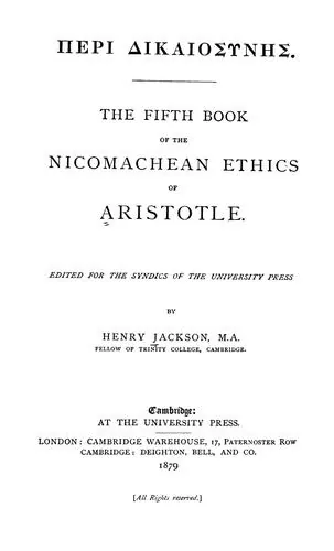 Cover of The fifth book of the Nicomachean ethics of Aristotle