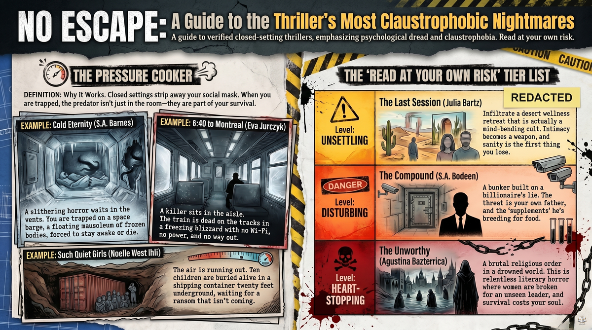 Closed-Setting Thrillers — Visual No-Escape Map